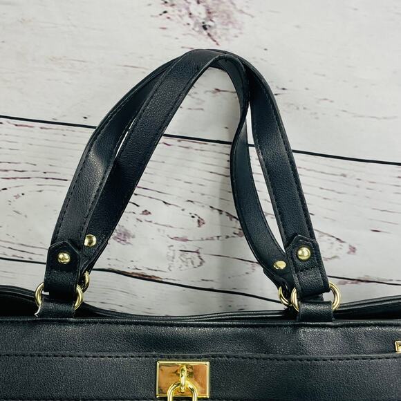 JUICY COUTURE Black Satchel Style Purse with Lock and Key - Picture 3 of 13